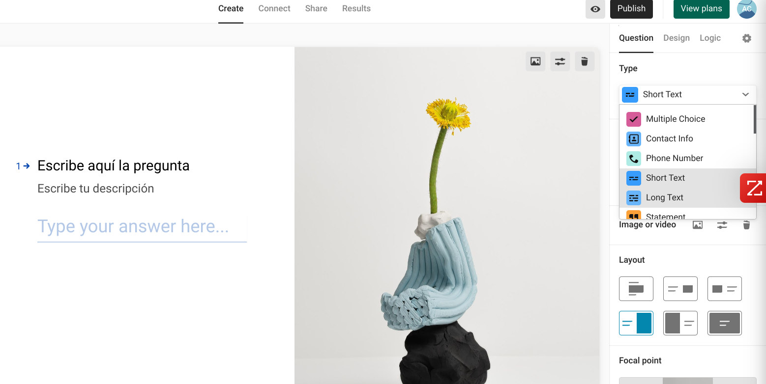 cuestionario typeform