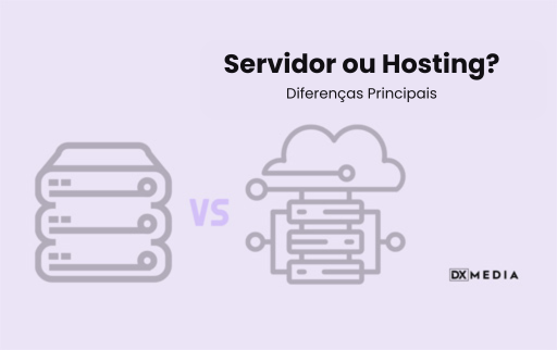 Este infográfico compara um servidor com um hosting.