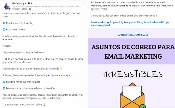 ejemplo de copy en linkedin