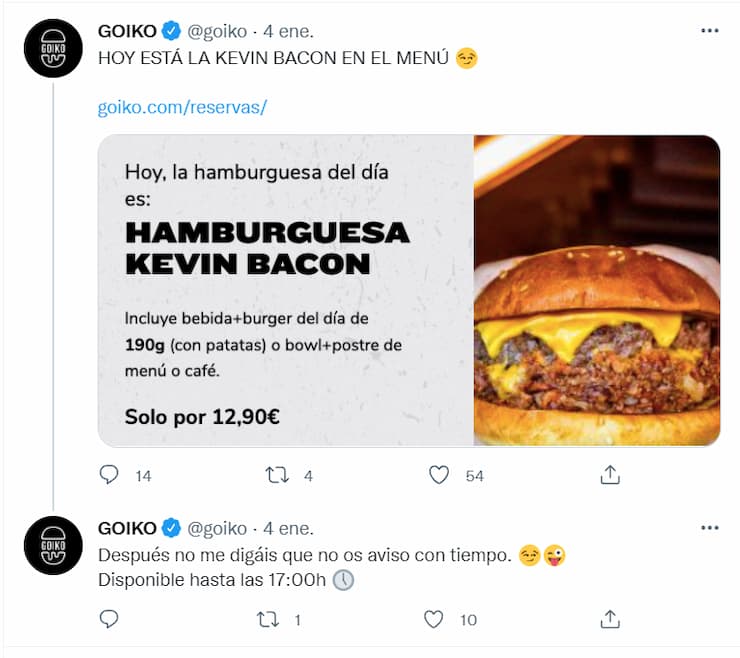 ejemplo de copy en twitter