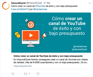 ejemplo publicacion twitter inboundcycle