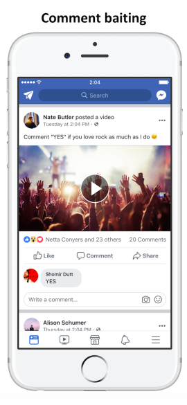 engagement bait comment baiting