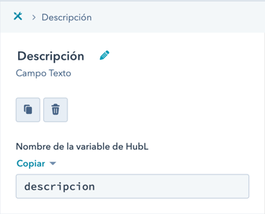 etiqueta descripcion