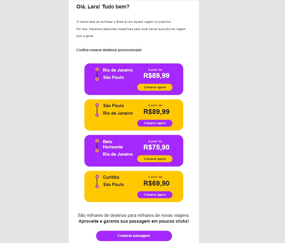exemplo e-mail promocional - clickbus