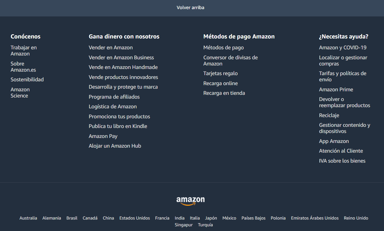 footer amazon