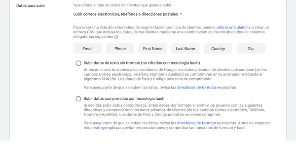 gmail ads datos lista clientes