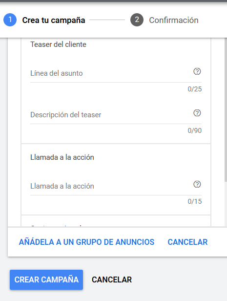 gmail ads personalizar anuncio Gmail