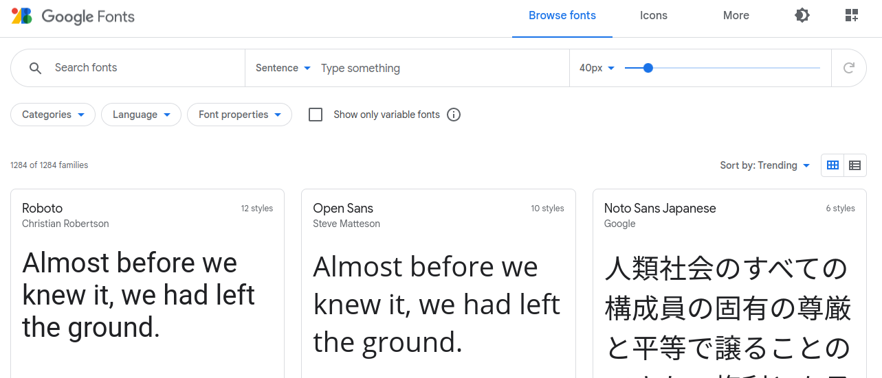 google fonts