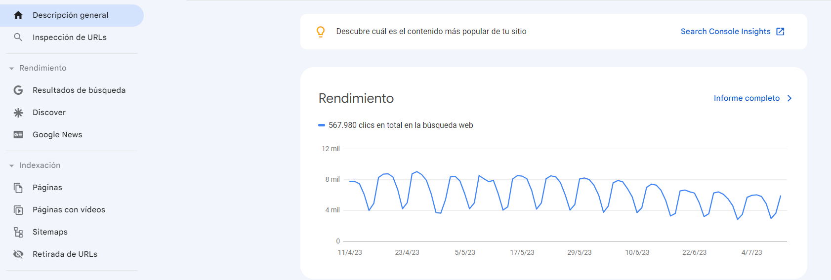 google search console descripcion general