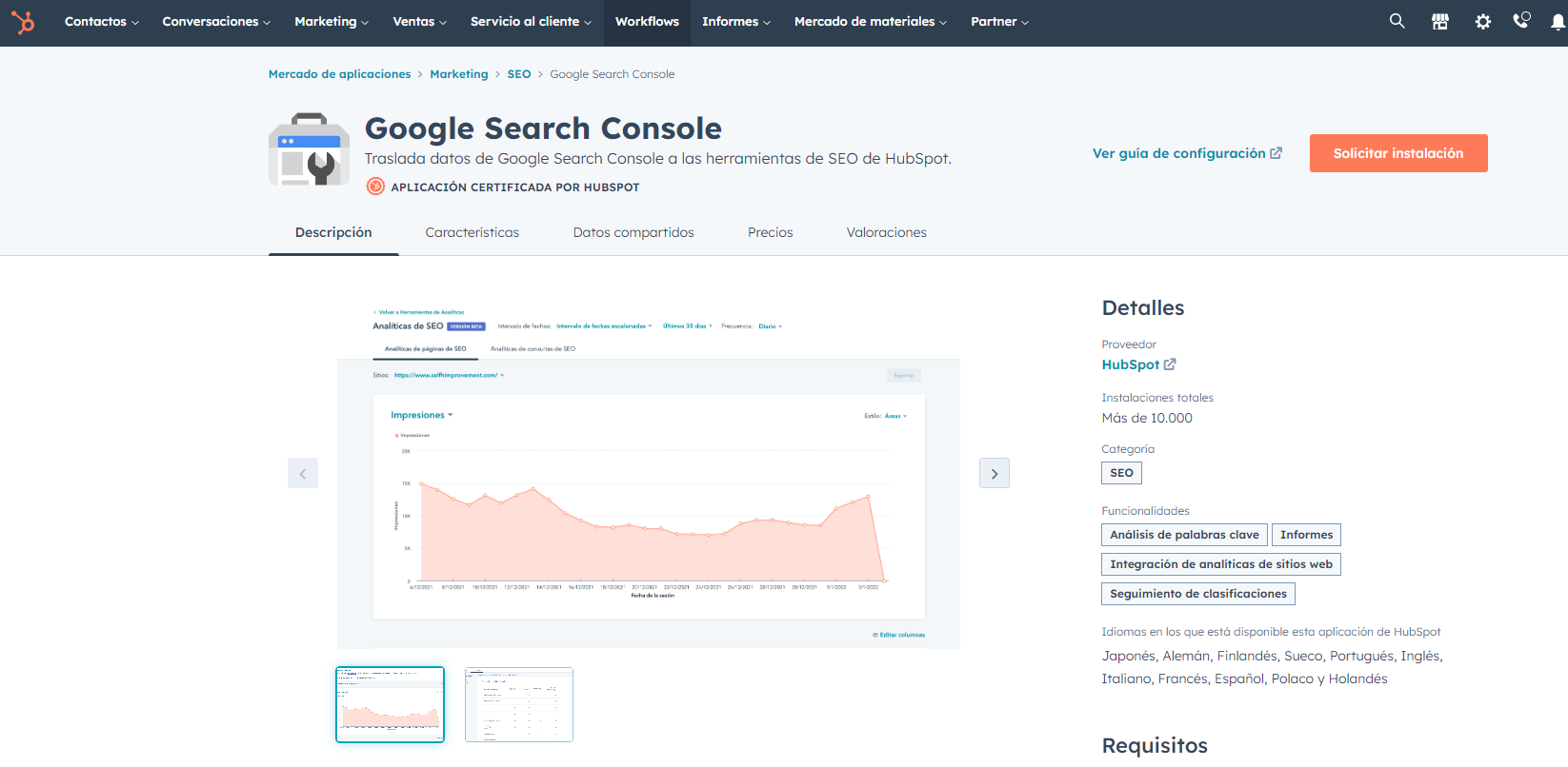 google search console hubspot