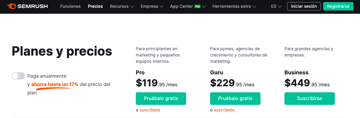 herramientas busqueda online semrush