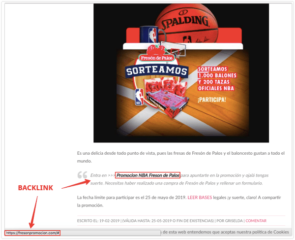 backlinks sorteos