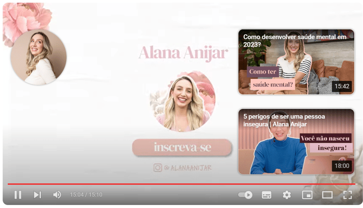 Esta é uma imagem que mostra um exemplo de tela final para utilizar no Youtube