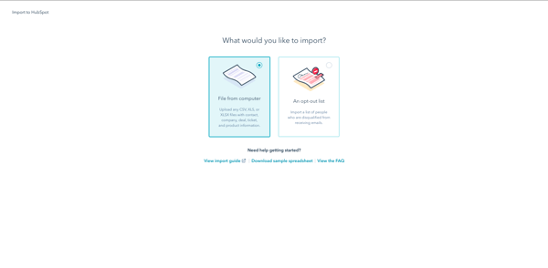 importar contactos crm hubspot paso 2