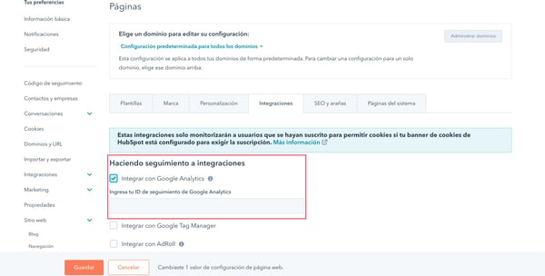 integrar HubSpot y Google Analytics 1