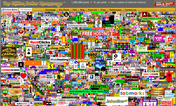 link baiting million dollar homepage