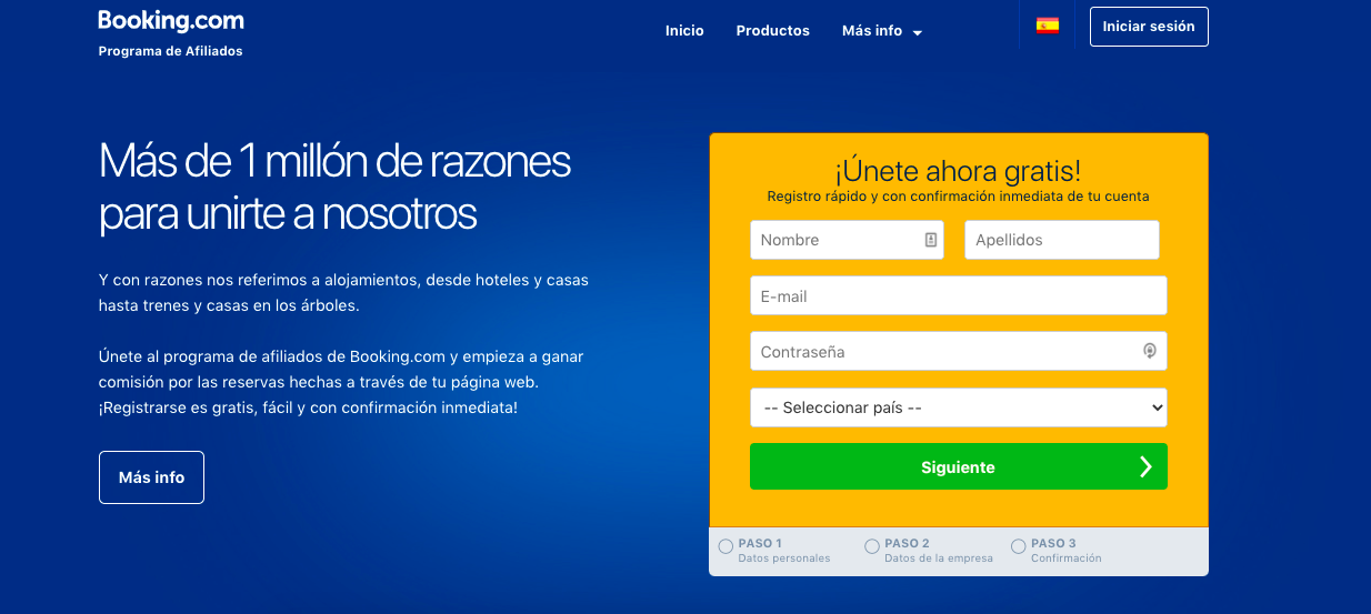 marketing de afiliados que es ejemplo booking