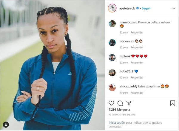 Esta é uma captura de tela de uma foto no Instagram da atleta Ana Peleteiro Brión