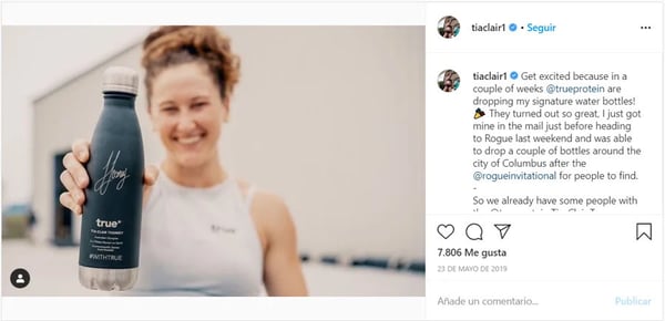 Esta é uma captura de tela de um post no Instagram da levantadora de peso Tia Clair Toomey