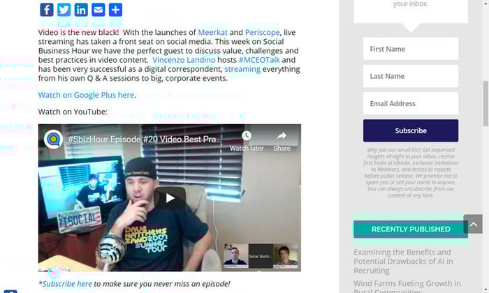 Esta é uma captura de uma live no Twitter com o objetivo de converter visitantes em MQLs.