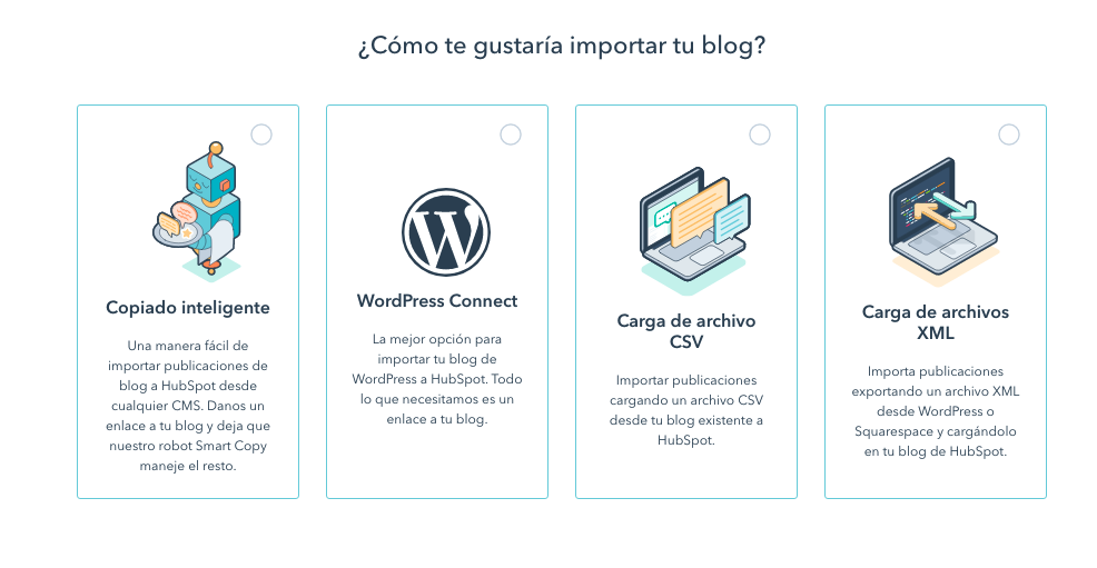 migración de WordPress a HubSpot automáticamente