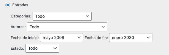 migrar de wordpress a hubspot opción de entradas