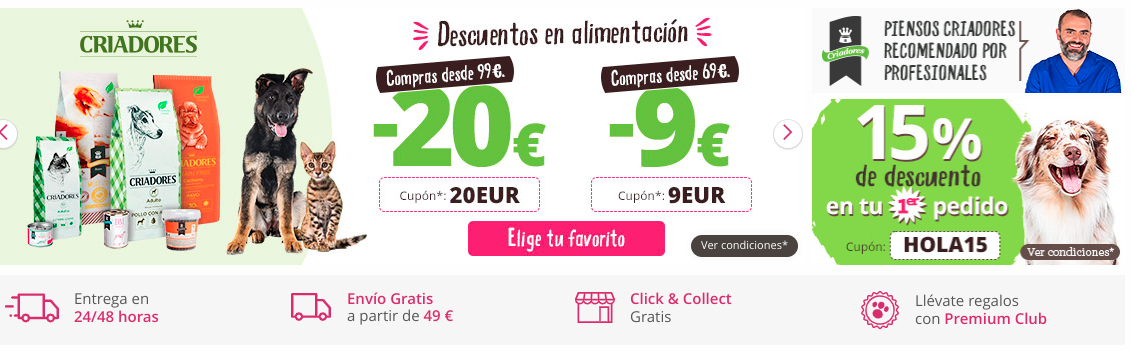 ofertas y promociones en tienda animal