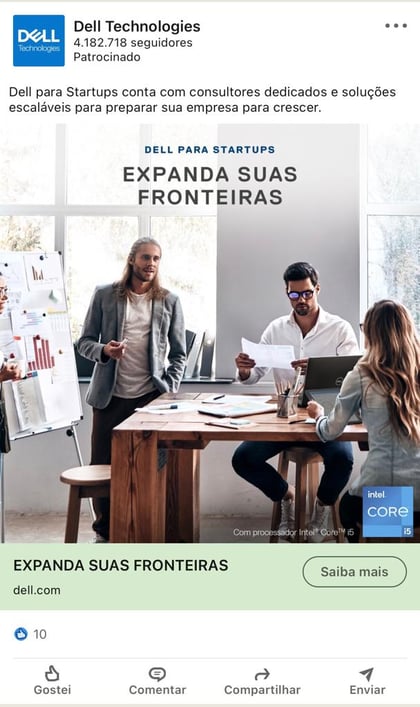publicidade online vs offline - anuncio LinkedIn