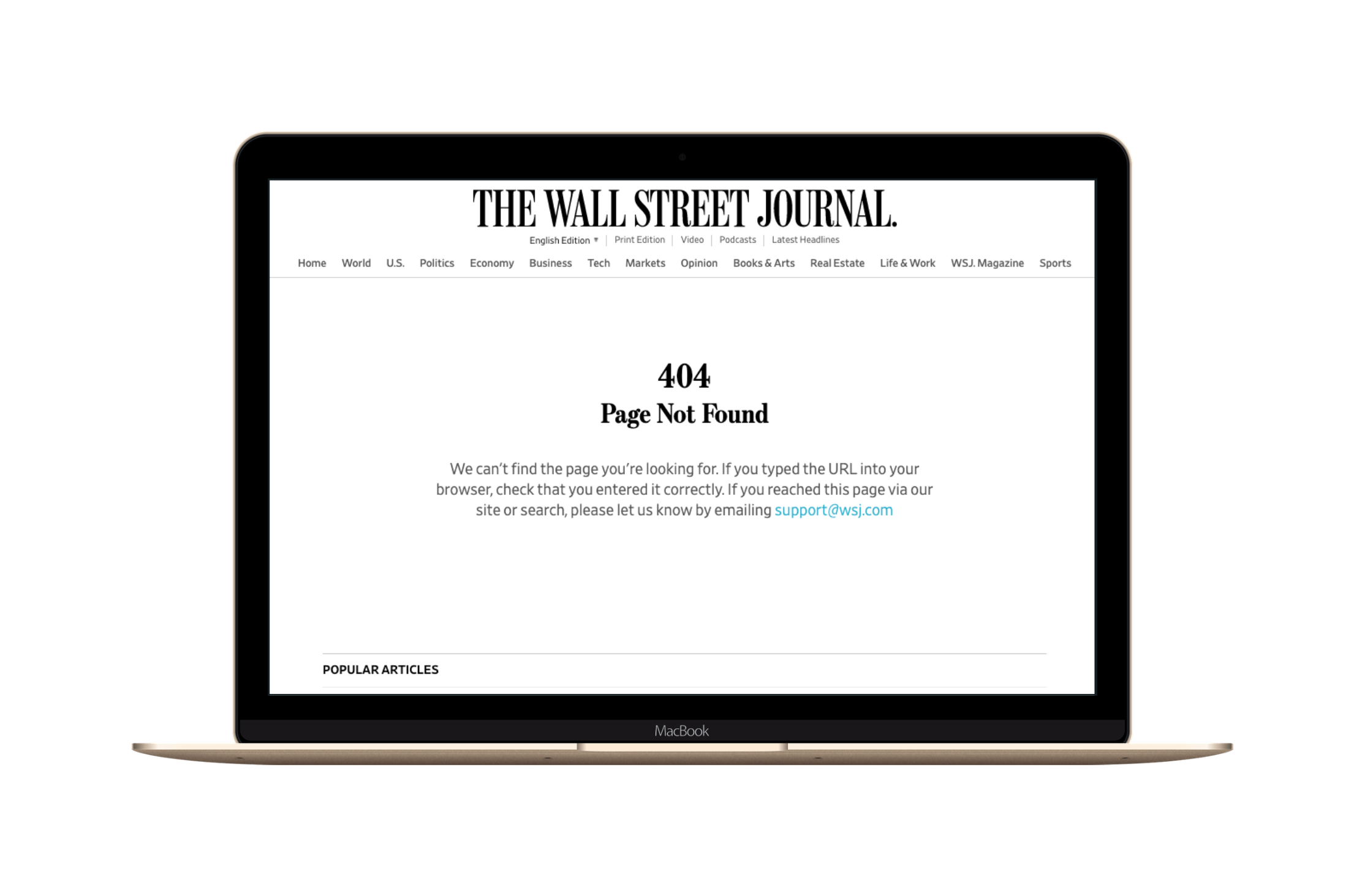 que es error 404 ejemplo wall street journal
