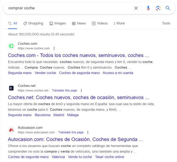redaccion seo ejemplo coche