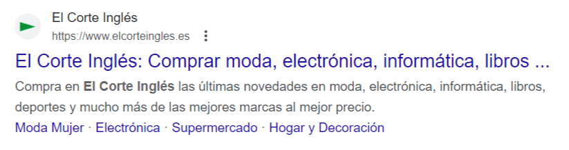 redaccion seo ejemplo corte ingles