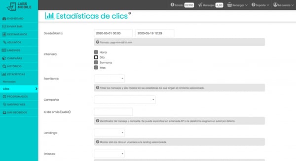 sms marketing estadisticas de clics