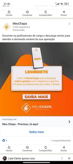 tamanho de imagem - exemplo LinkedIn