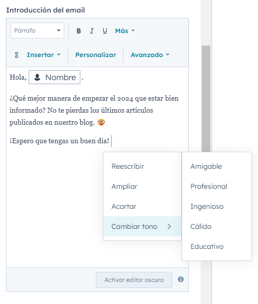 tendencia ventas asistente hubspot