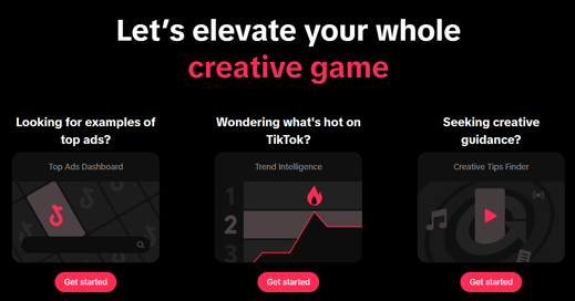 tiktok creative center home