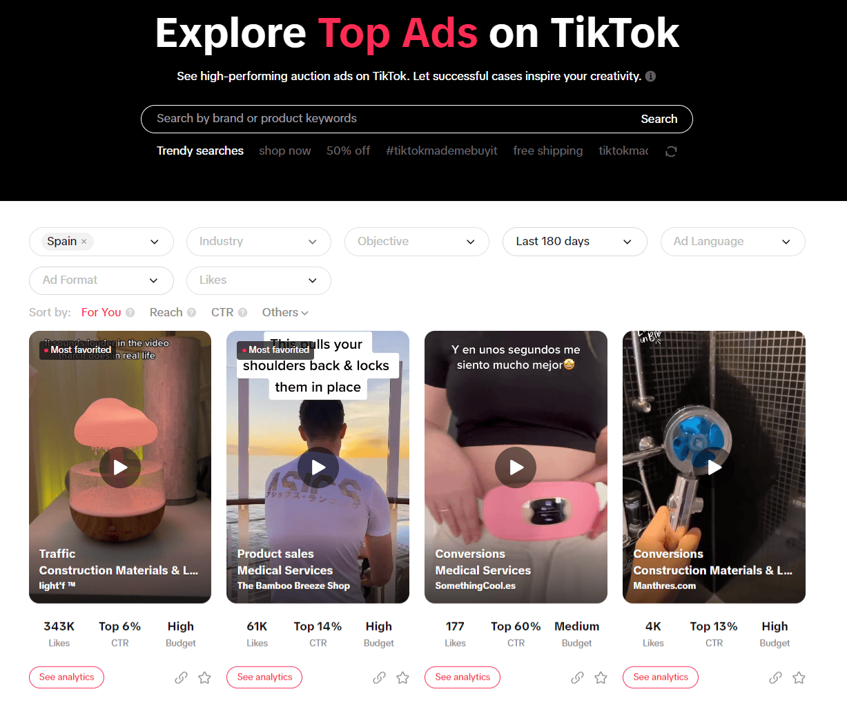 tiktok creative center top ads