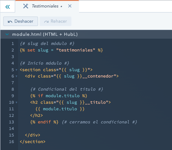 titulo del modulo