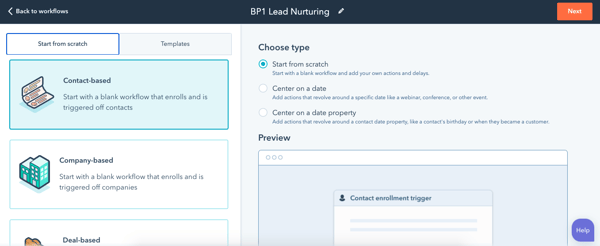 workflow hubspot ejemplo nurturing