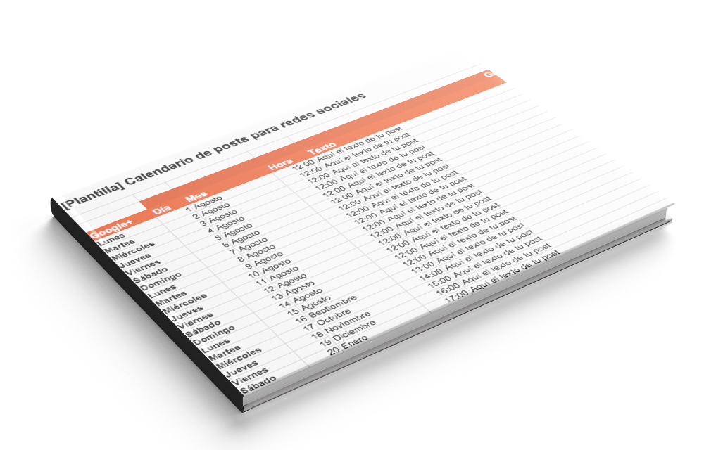 plantilla calendario de contenidos redes sociales